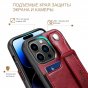 Чехол mypads для iphone 13 pro с отделением для карт и ремешком на запястье (черный)