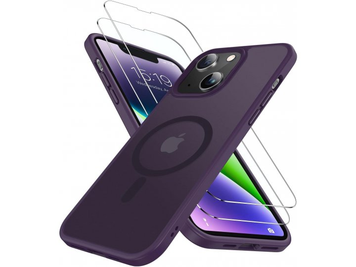 Чехол mypads для iphone 14 magsafe + защитная пленка для экрана 2 шт...