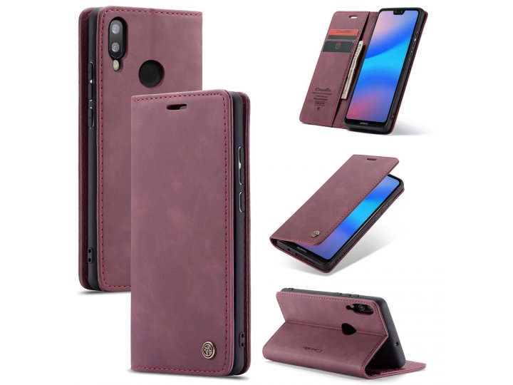 Кожаный чехол mypads для huawei p20 lite / nova 3e с визитницей..