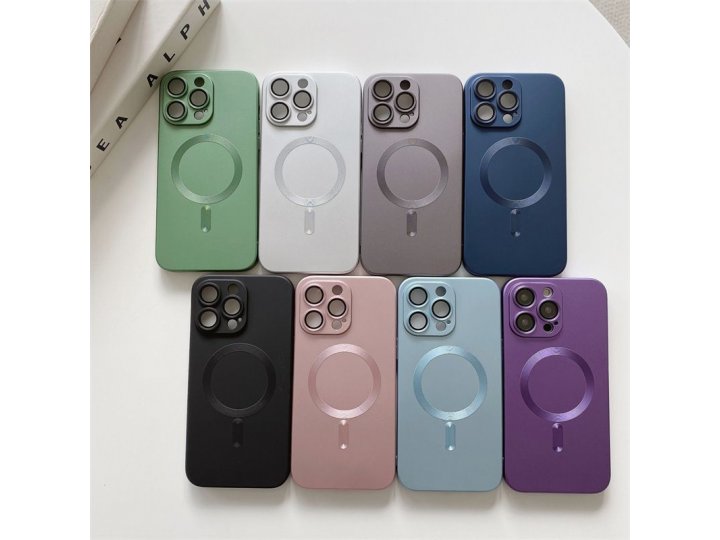 Magsafe магнитный чехол mypads для apple iphone 14 со стеклом для объектива камеры..