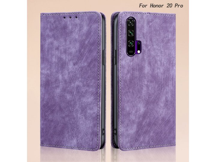 Кожаный чехол mypads для honor 20 pro, фиолетовый..
