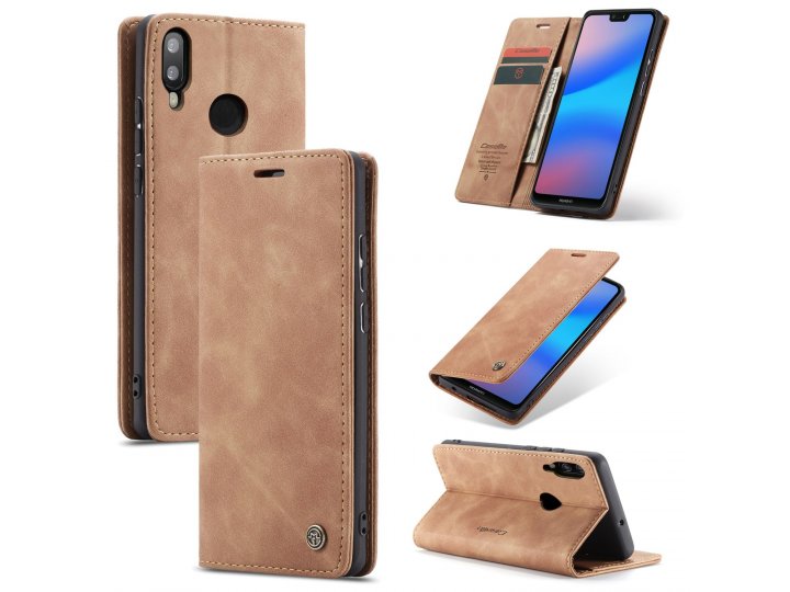 Кожаный чехол mypads для huawei p20 lite / nova 3e с визитницей..