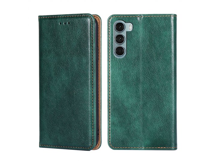  чехол-книжка mypads на motorola moto g200 5g / edge s30 / моторола эдж s30,кожа с узором личи,зеленый..