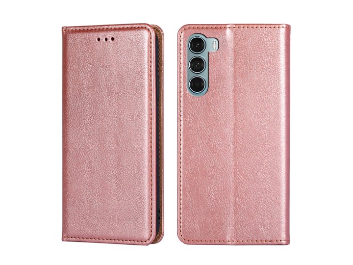  чехол-книжка mypads на motorola moto g200 5g / edge s30 / моторола эдж s30,кожа с узором личи,розовый..