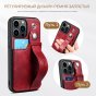 Чехол mypads для iphone 13 pro с отделением для карт и ремешком на запястье (черный)