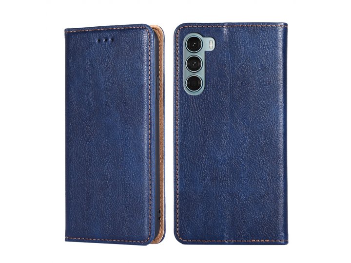  чехол-книжка mypads на motorola moto g200 5g / edge s30 / моторола эдж s30,кожа с узором личи,синий..