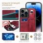 Чехол mypads для iphone 13 pro с отделением для карт и ремешком на запястье (черный)