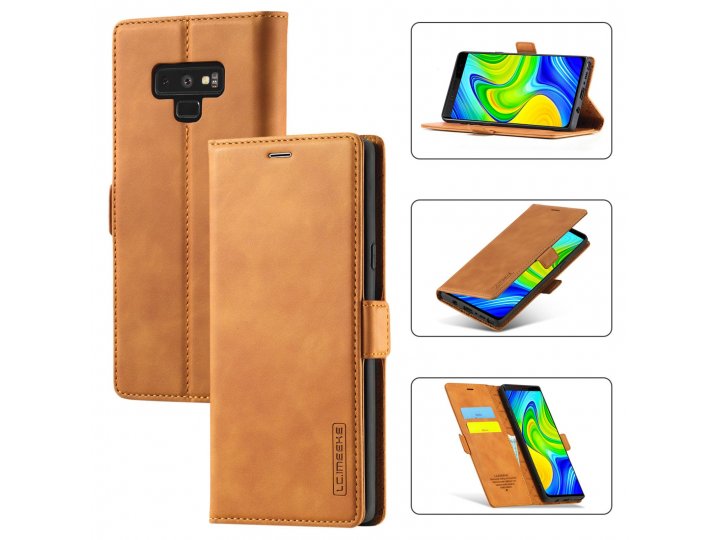 Кожаный книжный чехол lcimeeke / mypads для samsung galaxy note 9 (note9) с магнитной защита и откидным кошель..