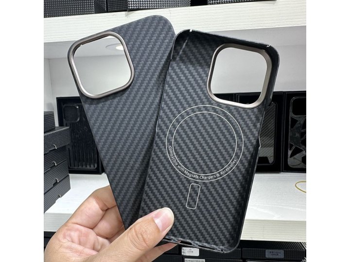 Magsafe чехол mypads из карбона для apple iphone 13 pro с защитой камеры..