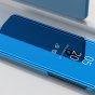 Чехол-книжка mypads для honor 20 pro с дизайном clear view cover с полупрозрачной пластиковой крышкой с зеркальной поверхностью синий