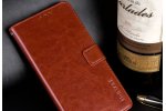Чехол-книжка для redmi note 8 pro из качественной импортной кожи с подставкой застёжкой и визитницей коричневый