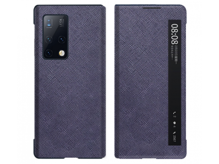 Чехол-кейс для huawei mate x2 с боковым окном водоотталкивающий синий..