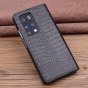 Чехол-кейс с фактурной прошивкой рельефа кожи крокодила для huawei mate x2 с боковым окном черный