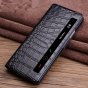 Чехол-кейс с фактурной прошивкой рельефа кожи крокодила для huawei mate x2 с боковым окном черный