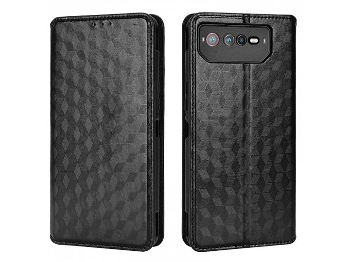 Премиальный чехол-книжка mypads «elegante pattern rombo» для asus rog phone 6 / phone 6d / phone 6d ultimate и..