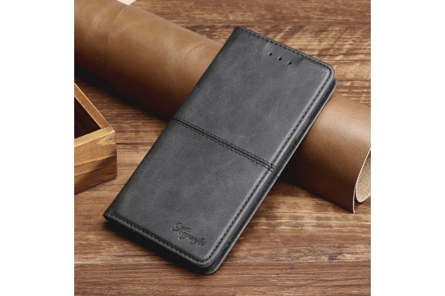 Чехол-книжка mypads cuciture eleganti для samsung galaxy m31 sm-m315 (2020) из импортной эко-кожи прошитый элегантной прострочкой ретро черный с магнитной крышкой